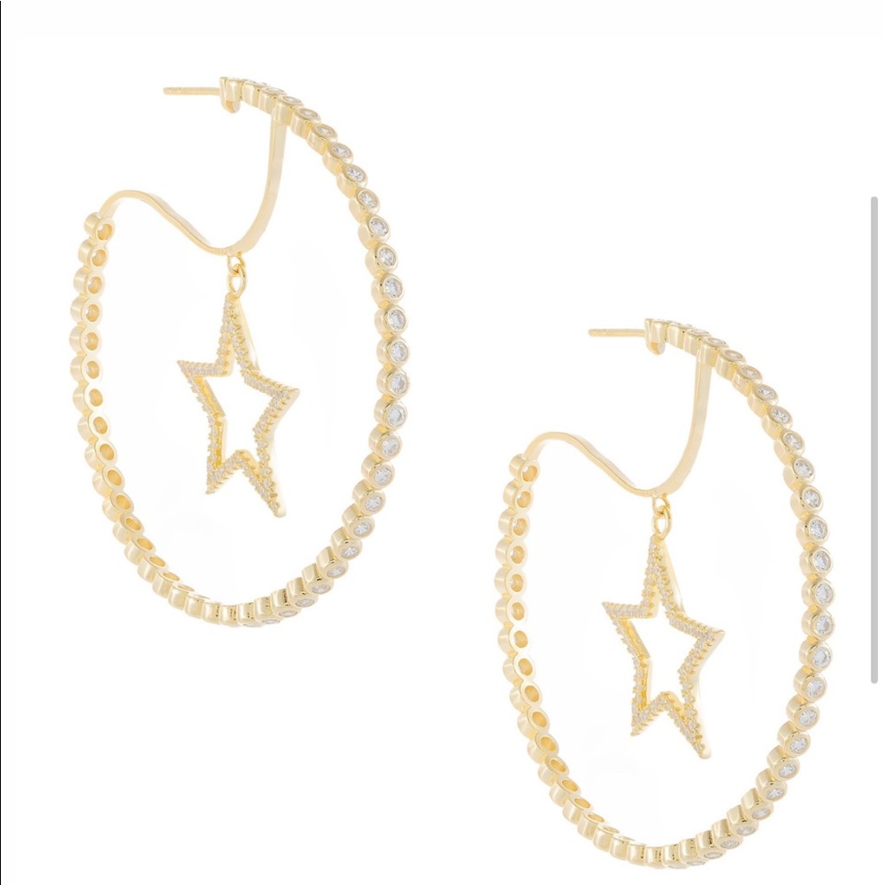 Adina’s jewels star hoop earrings